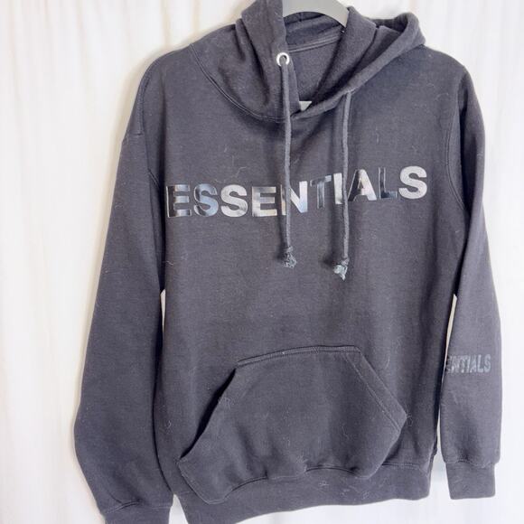 Fear of God Essentials Hoodie Stretch Limo Black - No Size Tag - 22” Pit 2 Pit